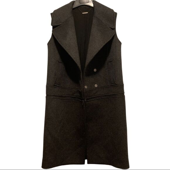 Elie Tahari Gray Willa Wool Convertible Vest in Dark Gray - Picture 11 of 13